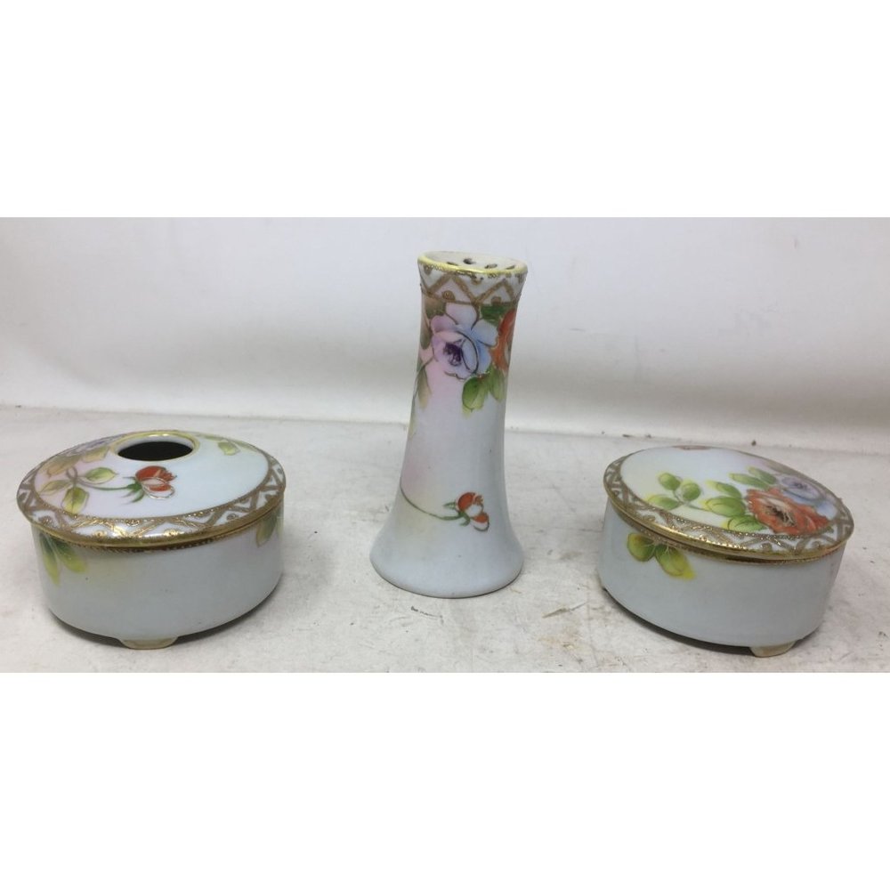 Vintage Hat Pin Holder, Trinket Dish & Hair Receiver Dish